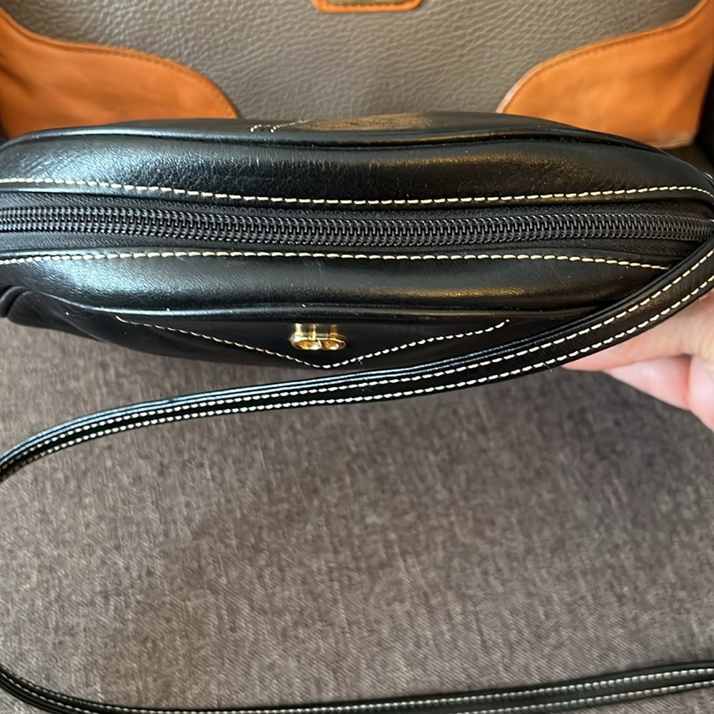 CHRISTIAN DIOR RARE VTG ROUND Leather Crossbody Black Leather - Picture 6 of 16